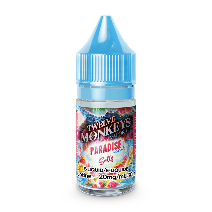 12 Monkeys Salt - Paradise Iced 30mL (Strawberry, Pineapple, Banana, Coconut)