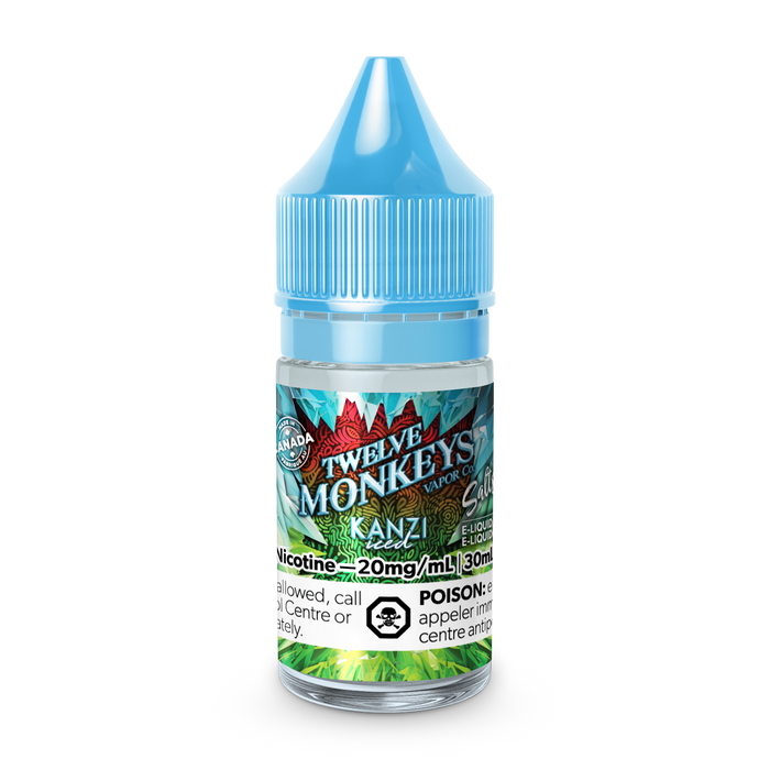 12 Monkeys Salt - Kanzi Iced 30mL (Watermelon, Strawberry, Kiwi)