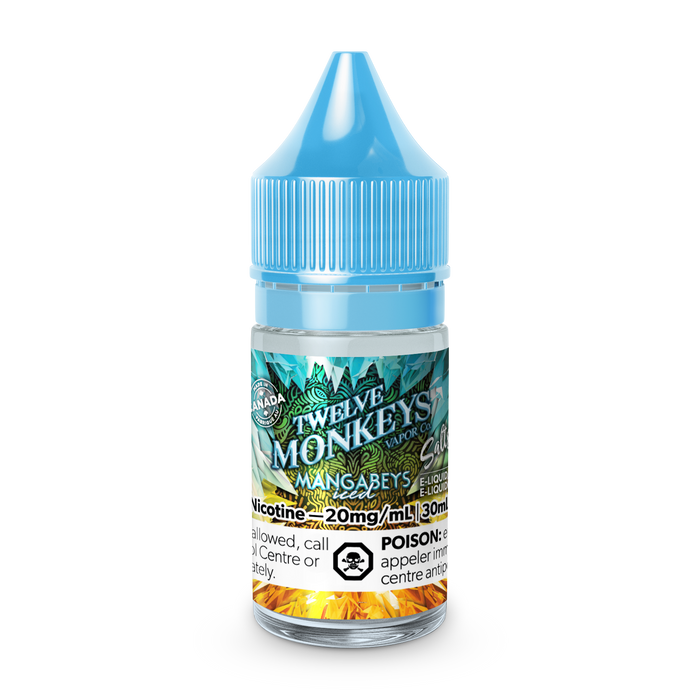 12 Monkeys Salt - Mangabeys Iced 30mL (Pineapple, Mango, Guava)