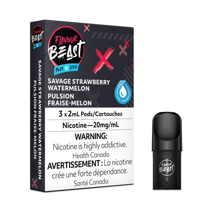 Flavour Beast Pods - Savage Strawberry Watermelon Iced