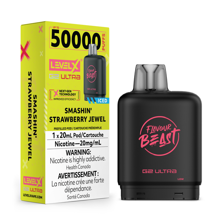 Level X Flavour Beast G2 Ultra Pod - Smashin' Strawberry Jewel Iced