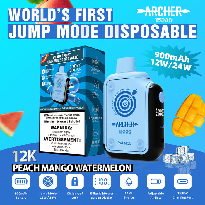 VAPMOD Archer 12000 - Peach Mango Watermelon