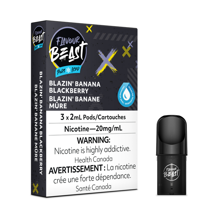 Flavour Beast Pods - Blazin' Banana Blackberry Iced